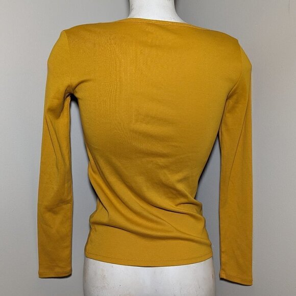 J Crew Factory Long Sleeve Fine Rib Scoop Neck Tee XS NWT - Picture 5 of 7